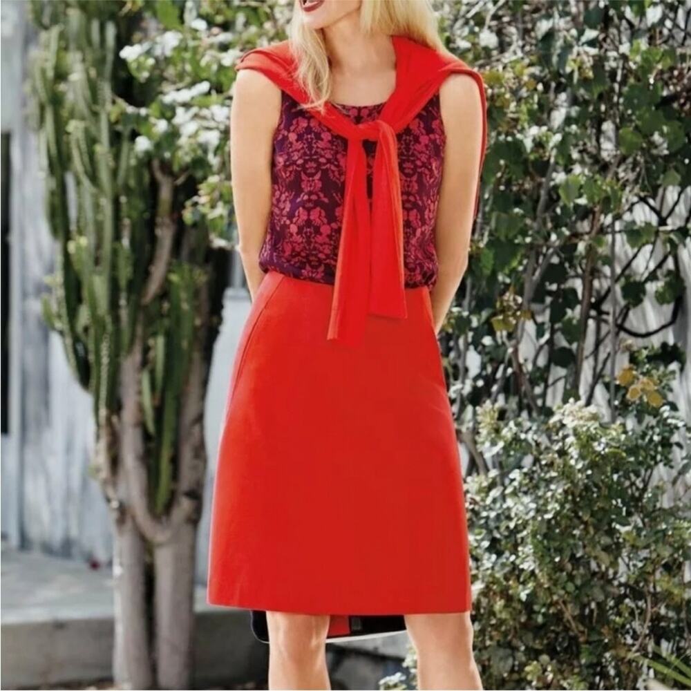 Cabi Fiery bright red skirt size 10 #3219